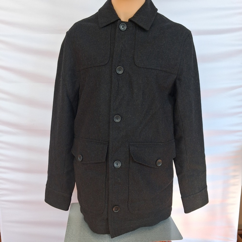 Banana Republic Mens Wool Blend Utility Field Jacket Charcoal Gray Size M